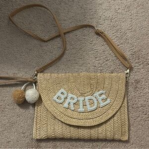 Tan Crossbody Bag with Bride Embroidery